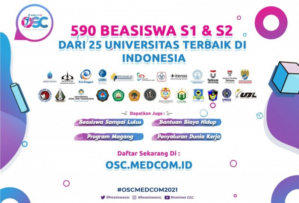 590 BEASISWA S1 DAN S2 SIAP DIPEREBUTKAN DI OSC MEDCOM.ID 2021 | TopKarir.com